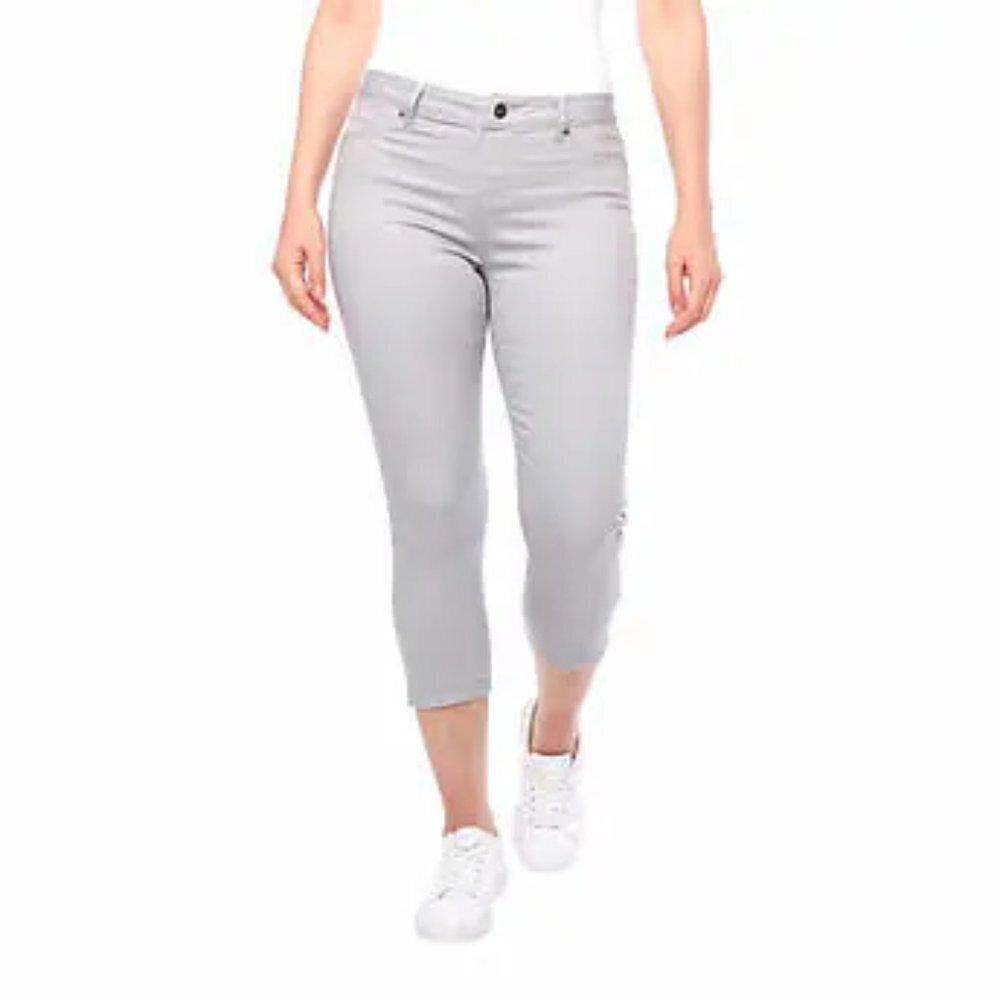 NEW Up! Pull on 5-pocket Crop Pant | Light Grey